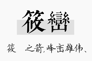 筱峦名字的寓意及含义