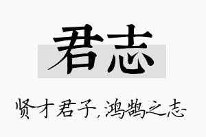 君志名字的寓意及含义