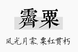 霁粟名字的寓意及含义