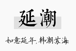 延潮名字的寓意及含义