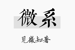 微系名字的寓意及含义