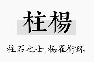 柱杨名字的寓意及含义