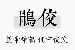 鹃佼名字的寓意及含义