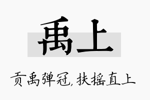 禹上名字的寓意及含义