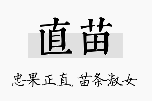 直苗名字的寓意及含义