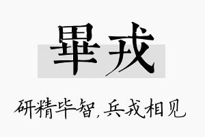 毕戎名字的寓意及含义