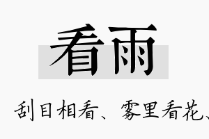 看雨名字的寓意及含义