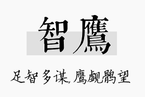 智鹰名字的寓意及含义