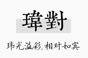 玮对名字的寓意及含义