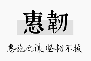 惠韧名字的寓意及含义