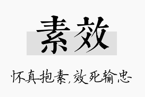 素效名字的寓意及含义