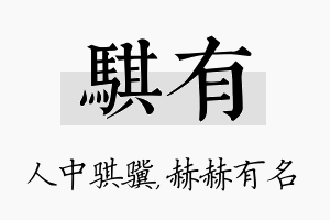 骐有名字的寓意及含义