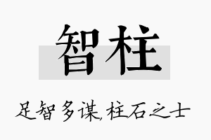 智柱名字的寓意及含义