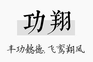 功翔名字的寓意及含义