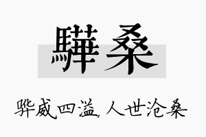 骅桑名字的寓意及含义