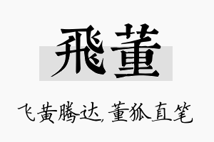 飞董名字的寓意及含义