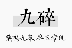 九碎名字的寓意及含义