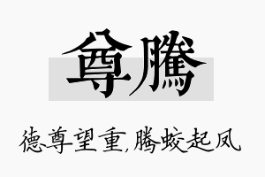 尊腾名字的寓意及含义