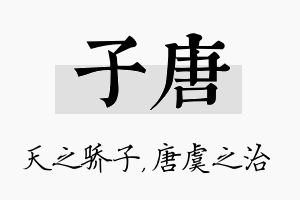 子唐名字的寓意及含义