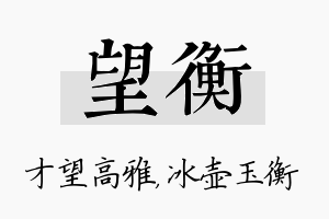 望衡名字的寓意及含义