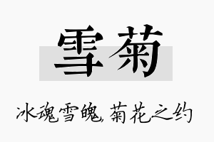 雪菊名字的寓意及含义