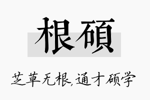 根硕名字的寓意及含义