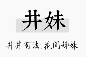 井妹名字的寓意及含义