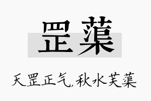 罡蕖名字的寓意及含义