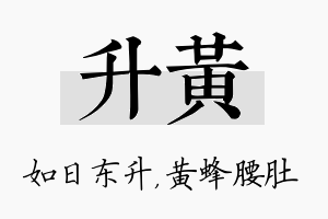 升黄名字的寓意及含义