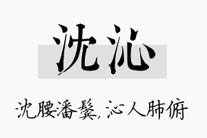 沈沁名字的寓意及含义