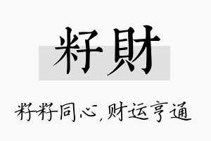 籽财名字的寓意及含义