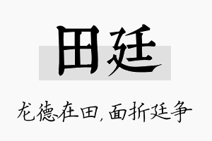 田廷名字的寓意及含义