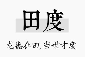 田度名字的寓意及含义