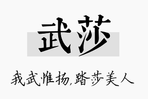 武莎名字的寓意及含义