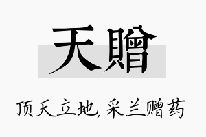 天赠名字的寓意及含义