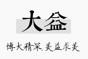 大益名字的寓意及含义