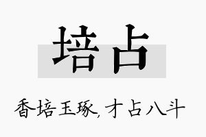 培占名字的寓意及含义