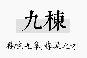 九栋名字的寓意及含义