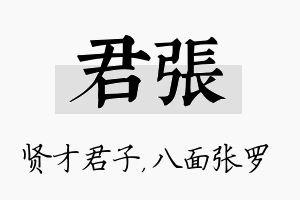 君张名字的寓意及含义