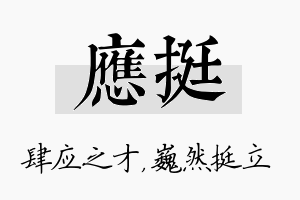 应挺名字的寓意及含义