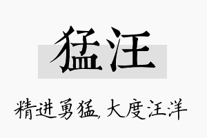 猛汪名字的寓意及含义