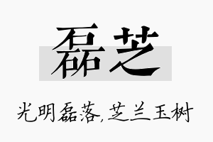 磊芝名字的寓意及含义