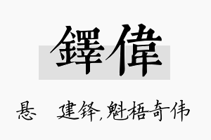 铎伟名字的寓意及含义