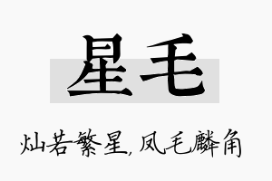 星毛名字的寓意及含义