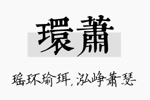 环萧名字的寓意及含义