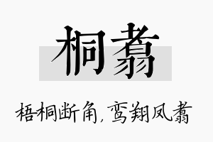 桐翥名字的寓意及含义