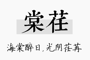 棠荏名字的寓意及含义