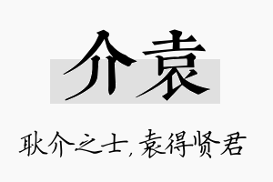 介袁名字的寓意及含义