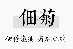 佃菊名字的寓意及含义