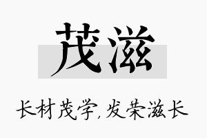 茂滋名字的寓意及含义